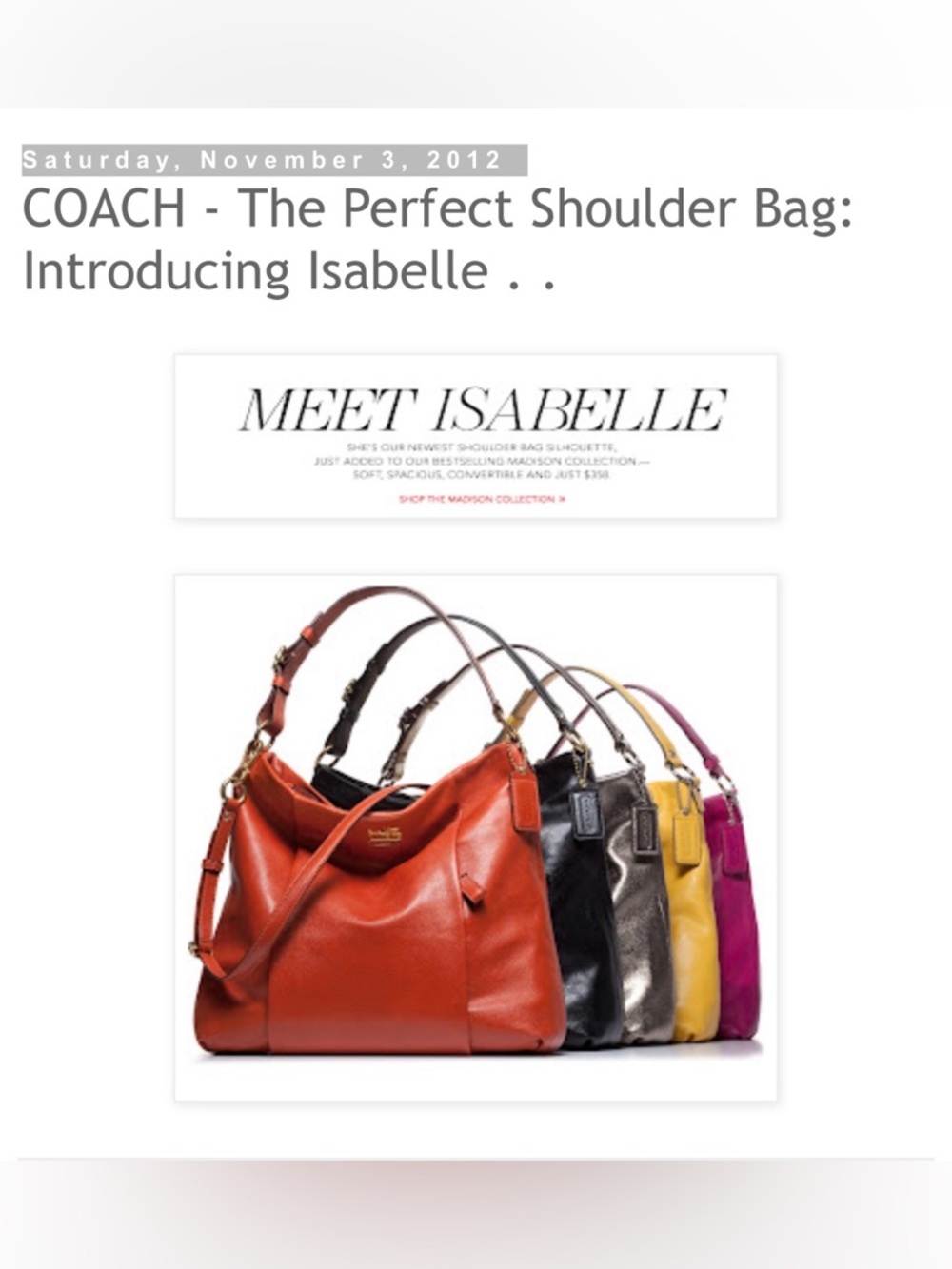 ❗️SOLD❗️Coach Madison Isabelle in Royal Blue - Picture 8 of 9